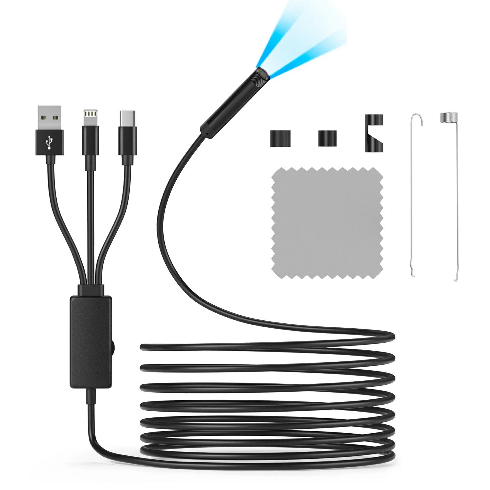 NK-5001Pro 1m Hard Wire Car Inspection 5.5mm Waterproof Inspection Camera with LED Lights