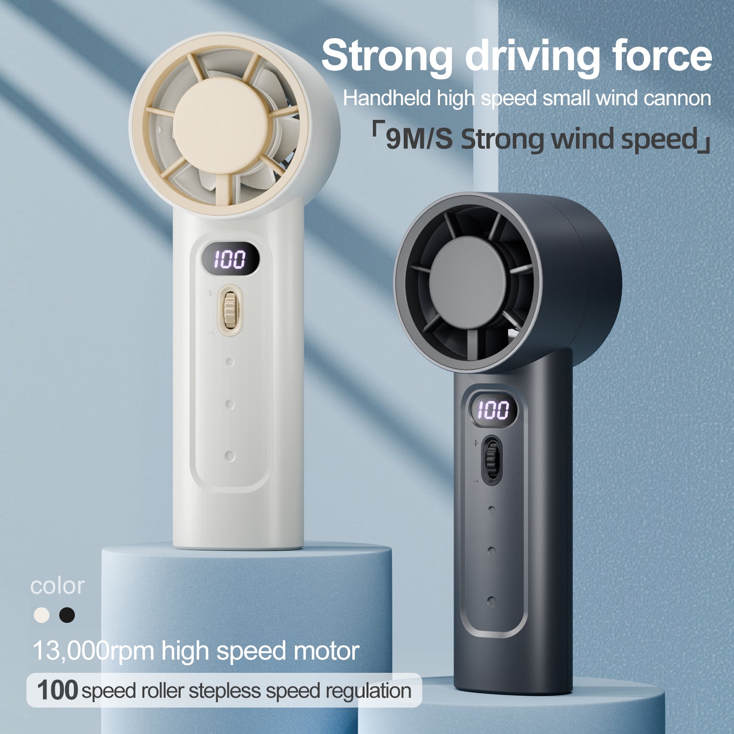 FC1 Summer Cooler Desktop Fan Turbine Handheld Fan with 100 Wind Speed Levels