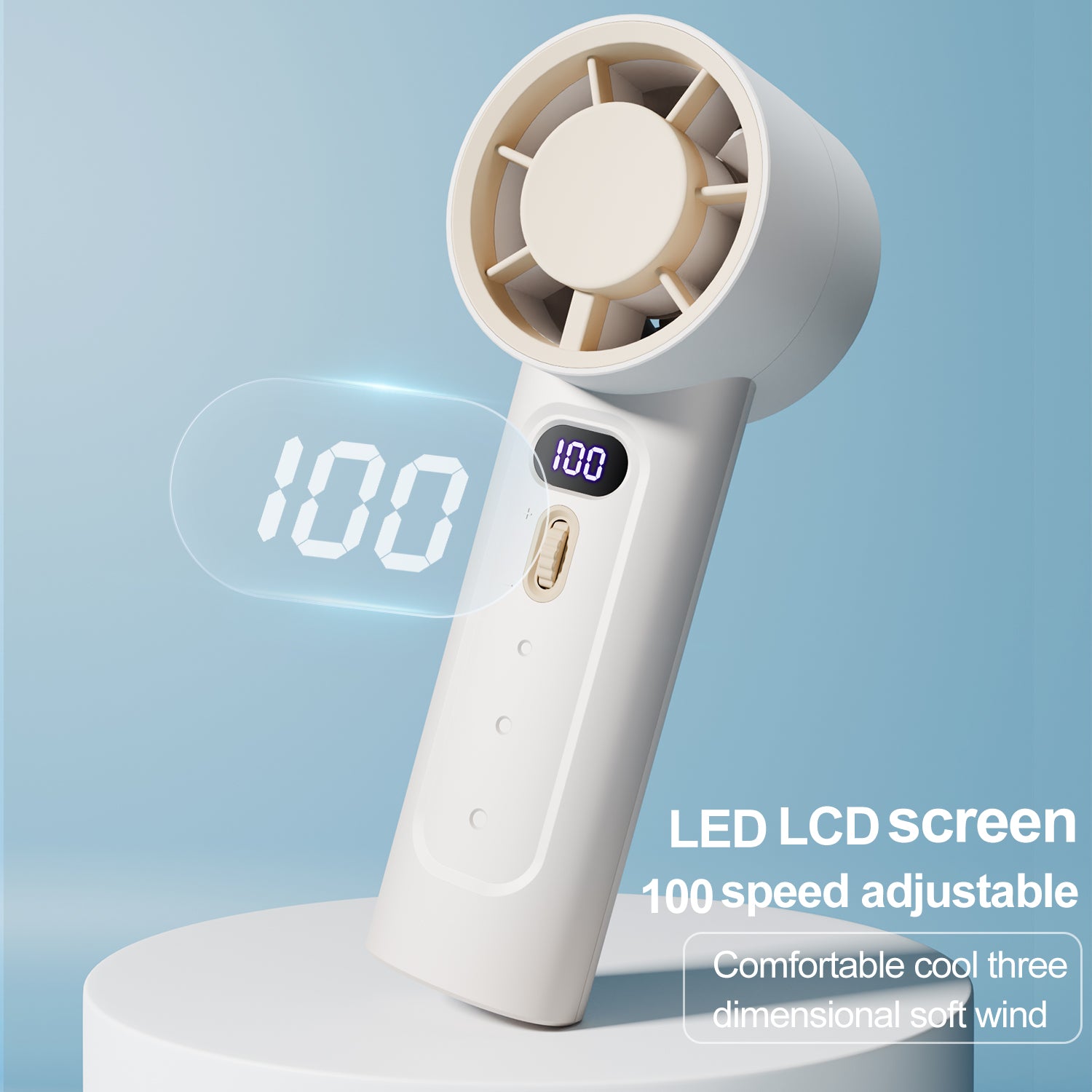 FC1 Summer Cooler Desktop Fan Turbine Handheld Fan with 100 Wind Speed Levels