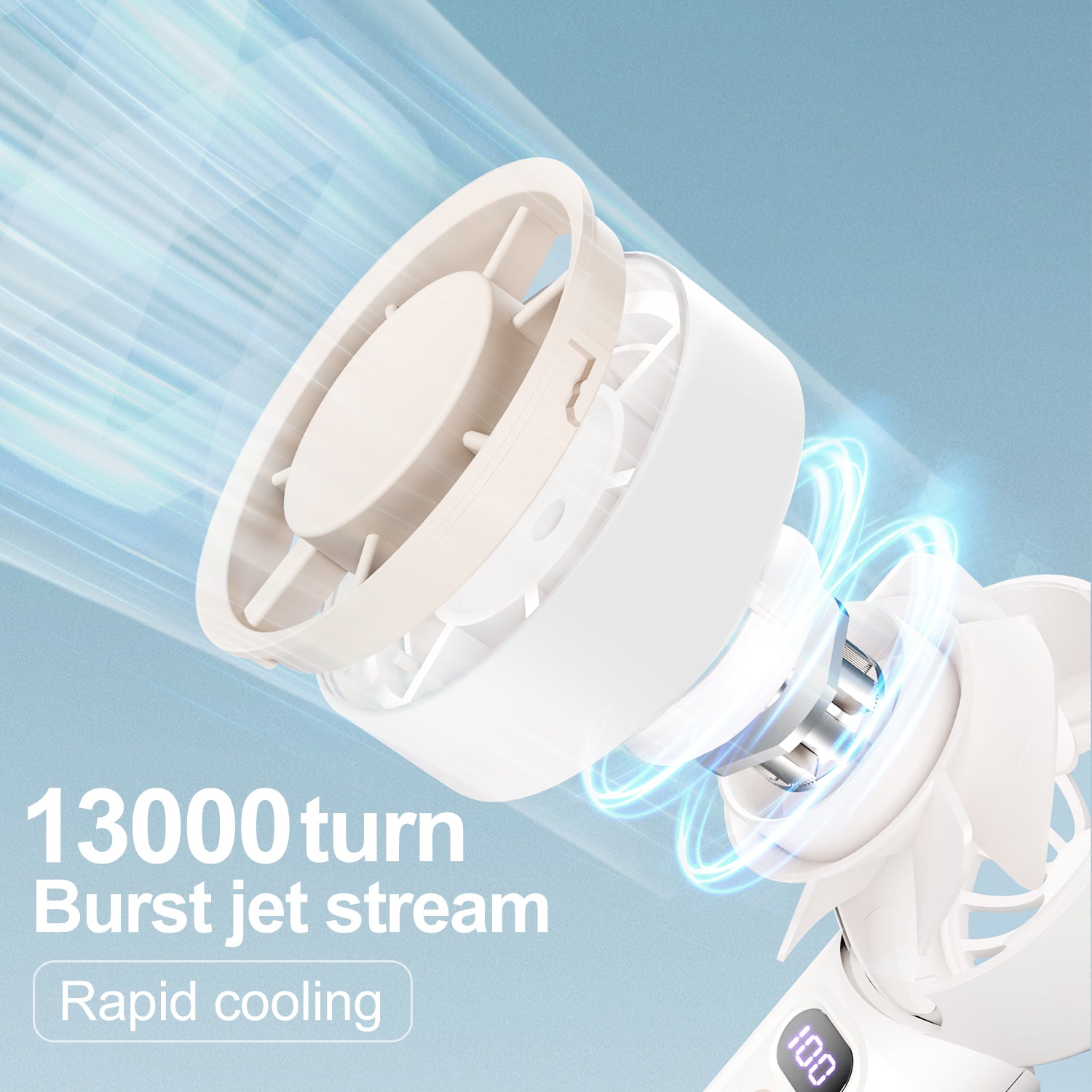 FC1 Summer Cooler Desktop Fan Turbine Handheld Fan with 100 Wind Speed Levels