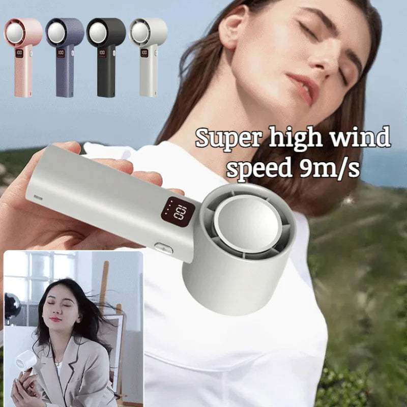 A60 100 Gears Stepless Adjustable Digital Display Powerful Turbo Handheld Fan