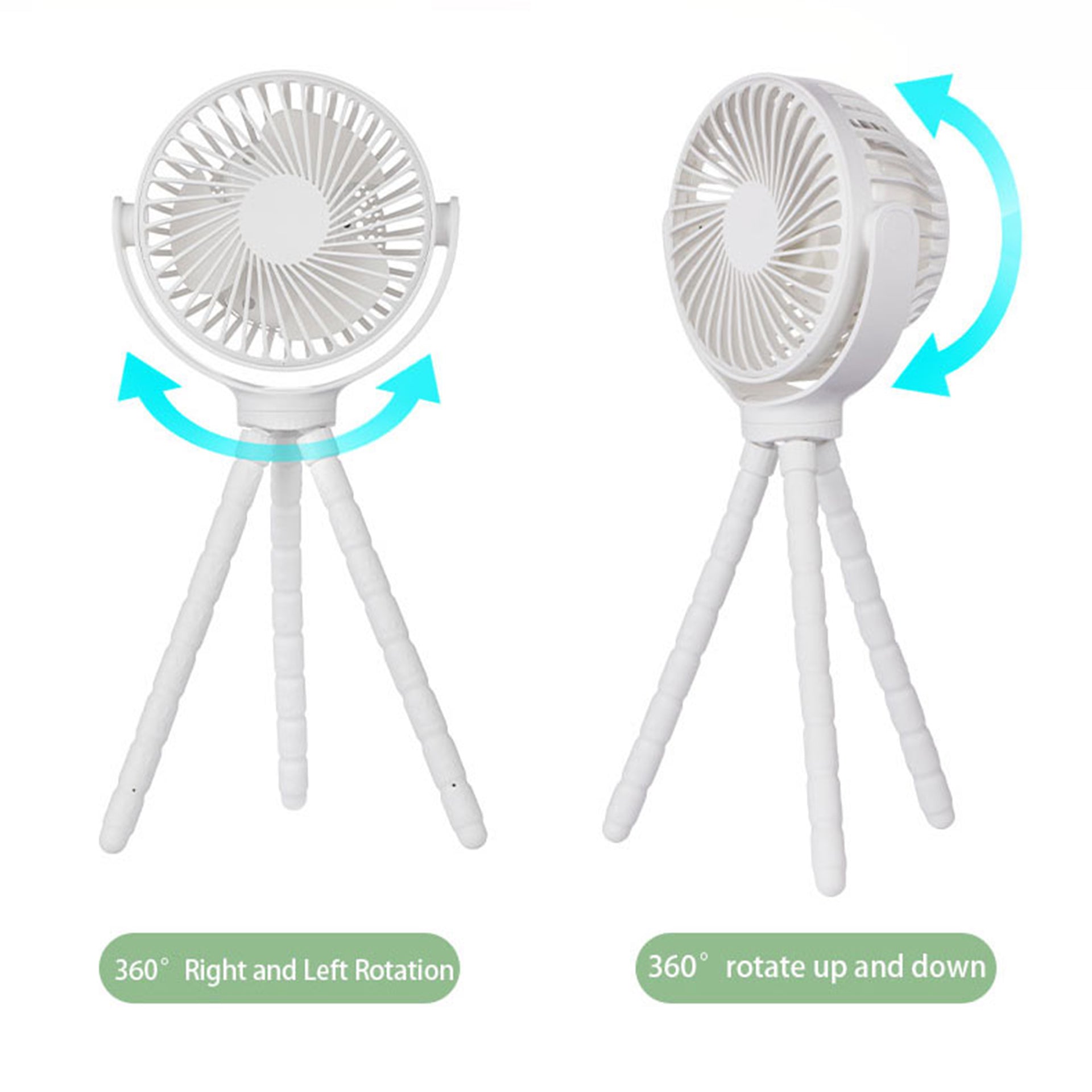WX1020 Flexible Octopus Tripod Baby Stroller Desktop Fan Portable Handheld Summer Cooling Fan