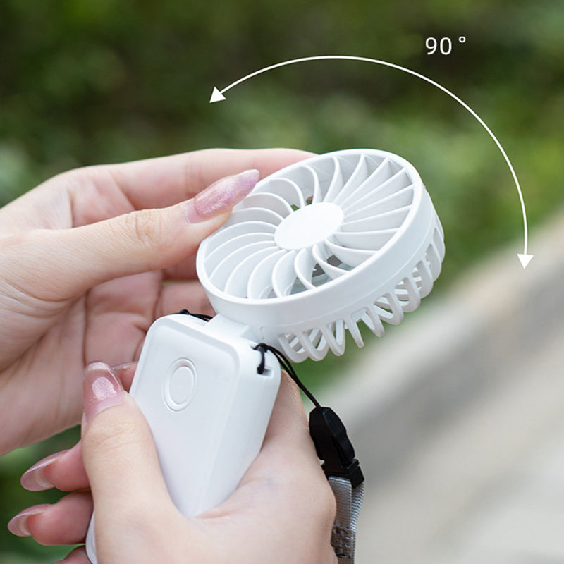 F458 Summer 3 Speeds Adjustable Foldable Mini Handheld Fan with Neck Rope