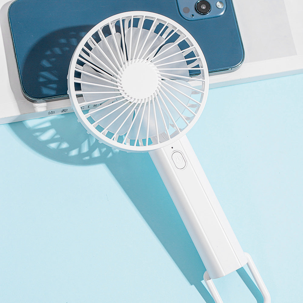 F35 Powerful Handheld Fan 1200mAh 3 Speed Desk Fan with Hanging Hole Rechargeable Cooling Fan
