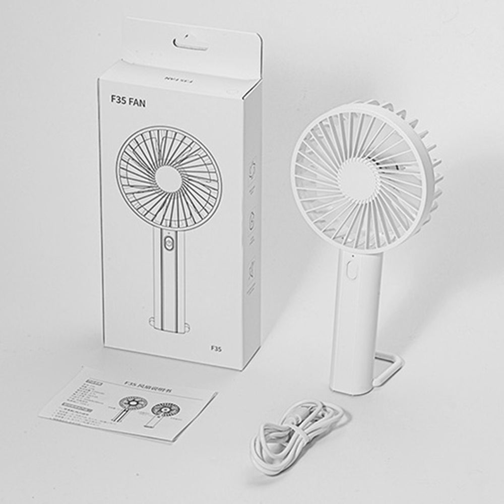 F35 Powerful Handheld Fan 1200mAh 3 Speed Desk Fan with Hanging Hole Rechargeable Cooling Fan
