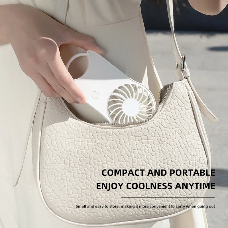 F12 Mini Handheld Fan 3 Wind Speed Outdoor Summer Cooling Fan with Hanging Buckle