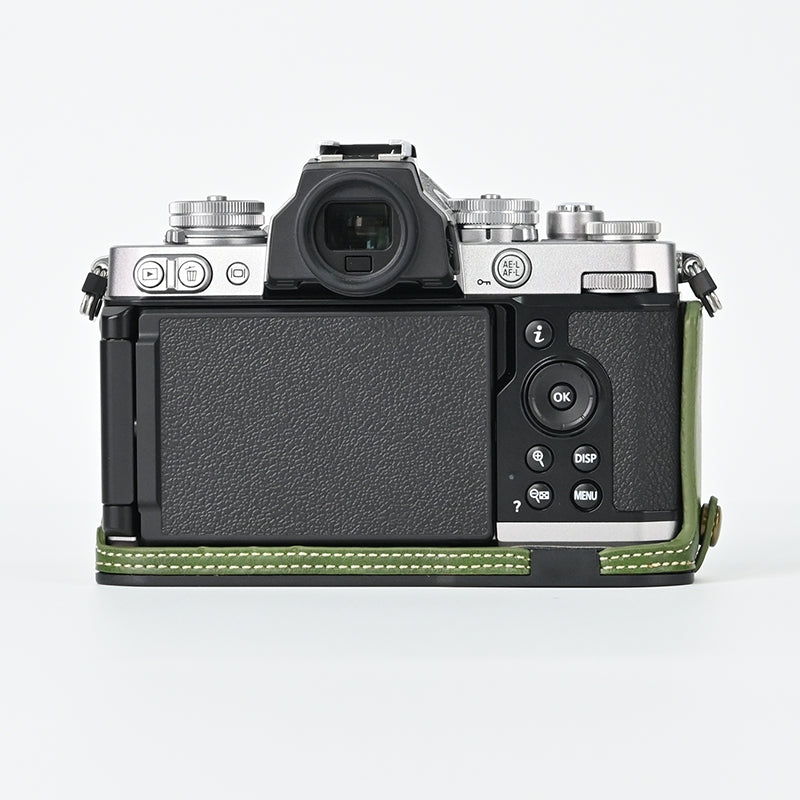 For Nikon Z fc Camera Bag Bottom Case PU Leather Protective Half Body Cover with Battery Opening