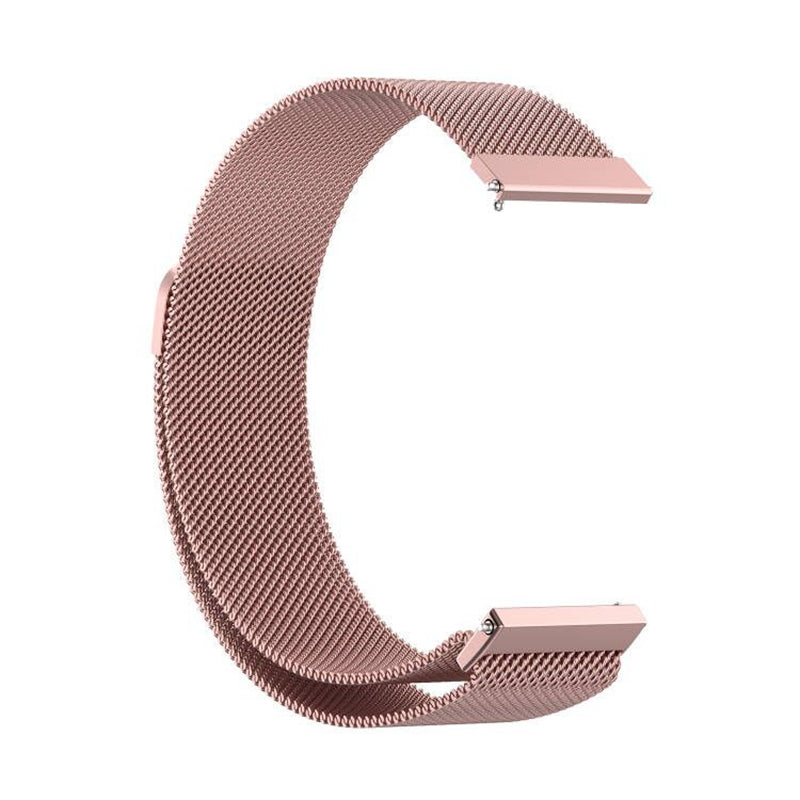 For Samsung Gear Sport 20mm Mesh Milanese Watch Band Stainless Steel Watch Strap - Pink