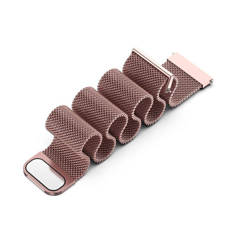 For Samsung Gear Sport 20mm Mesh Milanese Watch Band Stainless Steel Watch Strap - Pink