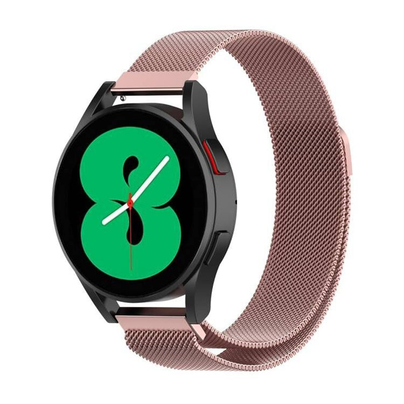 For Samsung Gear Sport 20mm Mesh Milanese Watch Band Stainless Steel Watch Strap - Pink