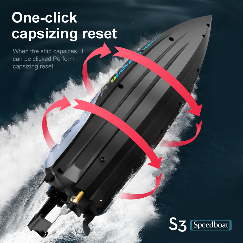 4DRC S3 RC Speedboat 2.4Ghz High Speed Kids Remote Control Boat Water Toy, 1 Battery