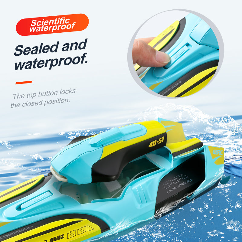 4DRC 4D-S1 High-Speed 2.4G RC Boat Water Speedboat, Dual Batteries