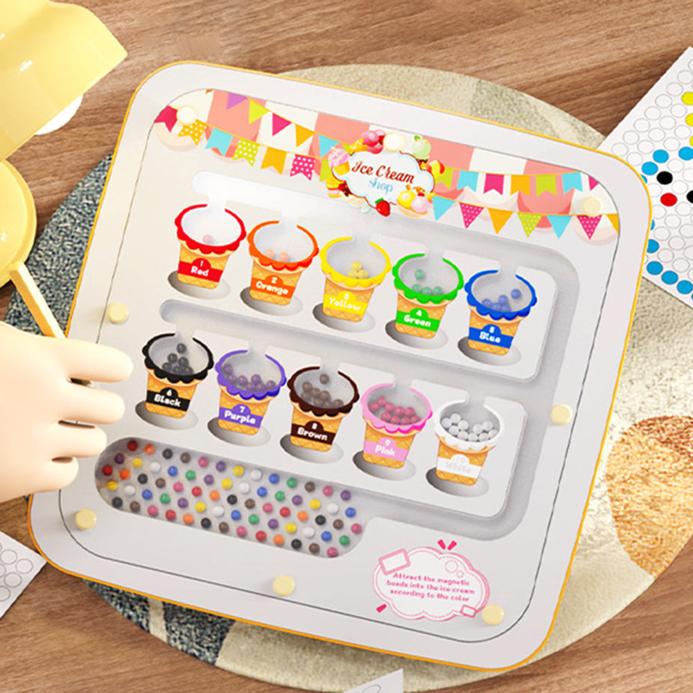 Magnetic Drawing Board for Kids Dot Art Montessori Toy with Double-sided Cards