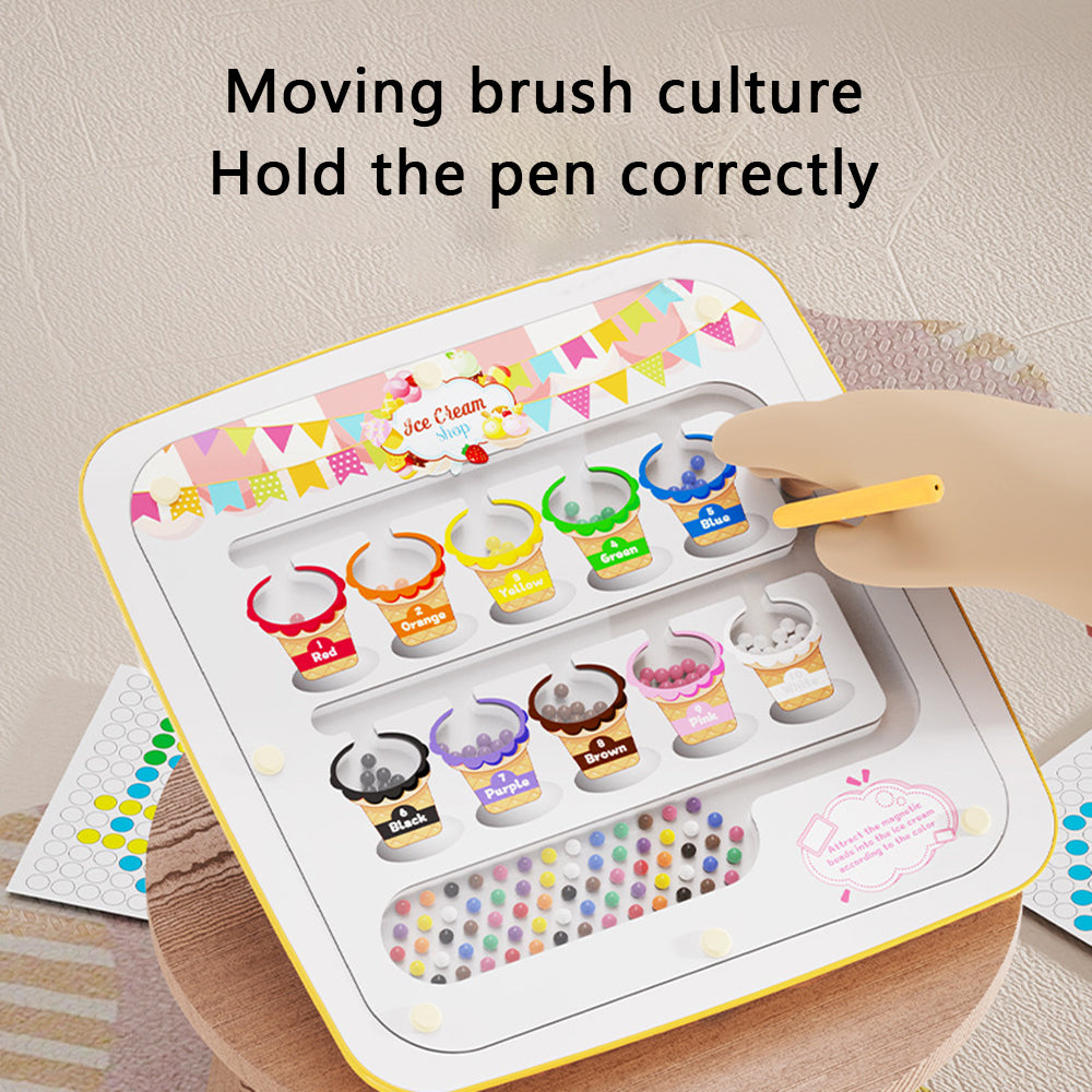 Magnetic Drawing Board for Kids Dot Art Montessori Toy with Double-sided Cards