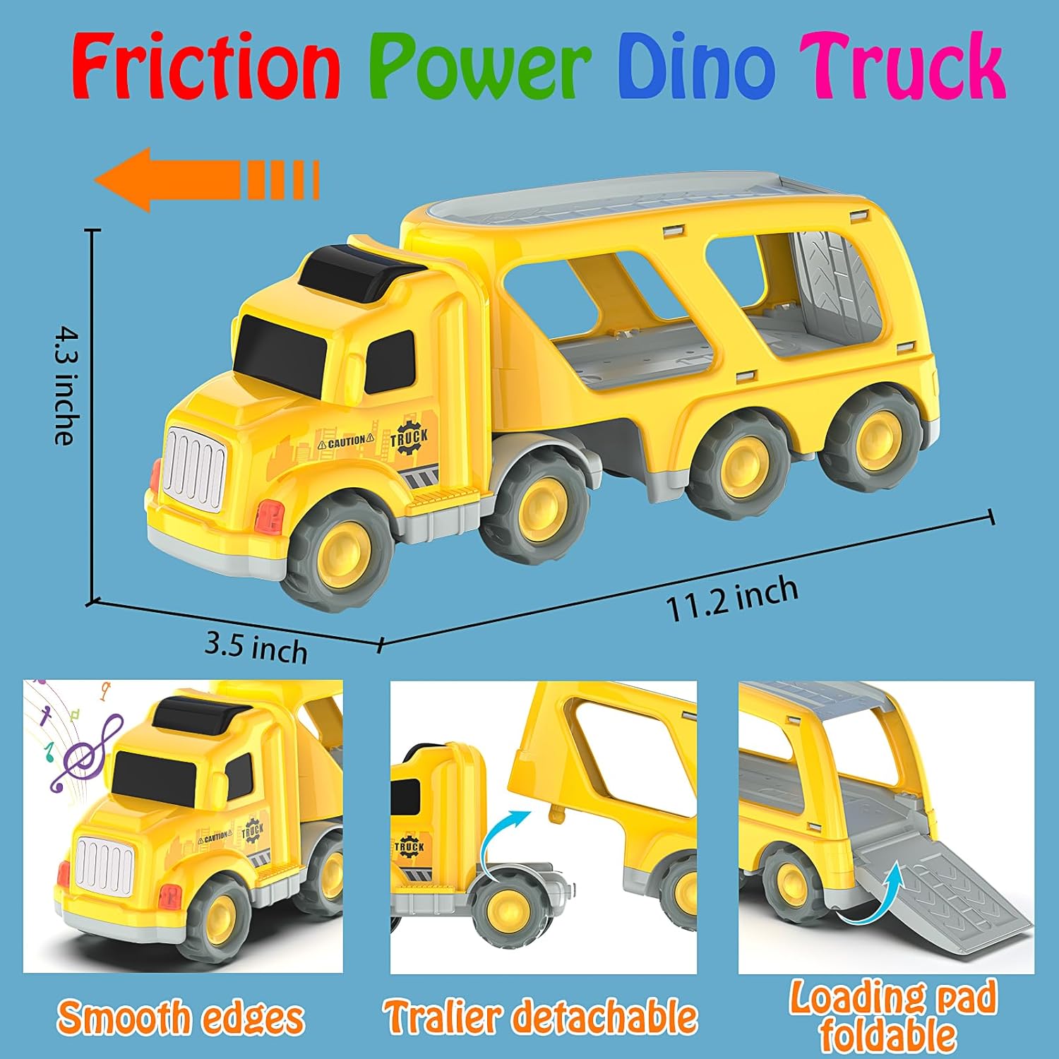 Kids Boys Trucks Toys Friction Powered Mini Cars Toddlers Birthday Gifts
