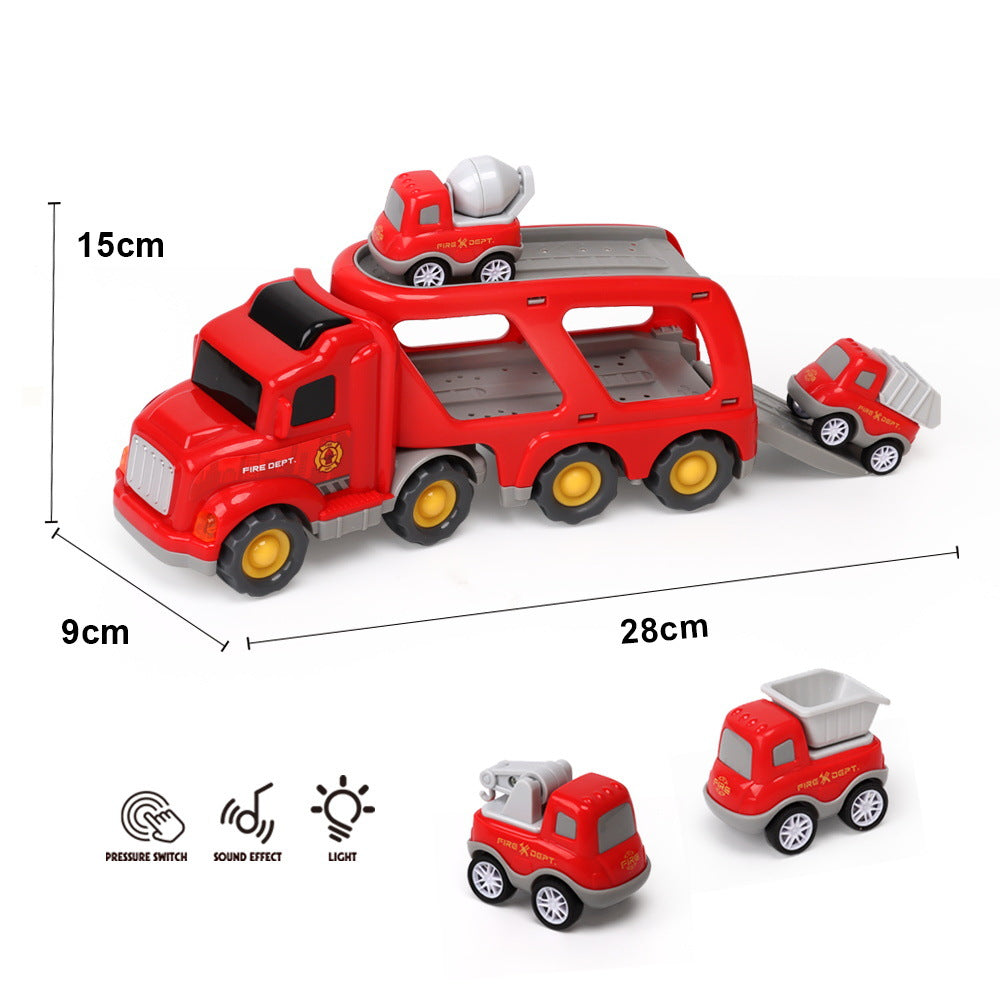 Friction Powered Cars Push and Go Trucks Construction Vehicles Toys Set