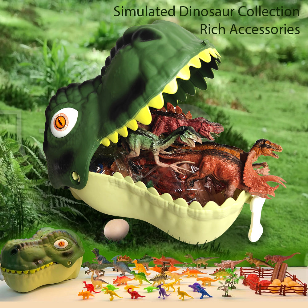 45-Piece Dinosaur Model Toy Set with Dinosaur Head Storage Box