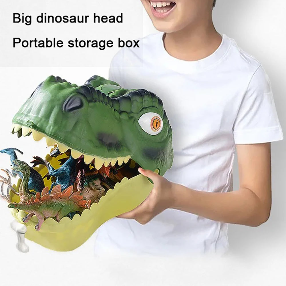 45-Piece Dinosaur Model Toy Set with Dinosaur Head Storage Box