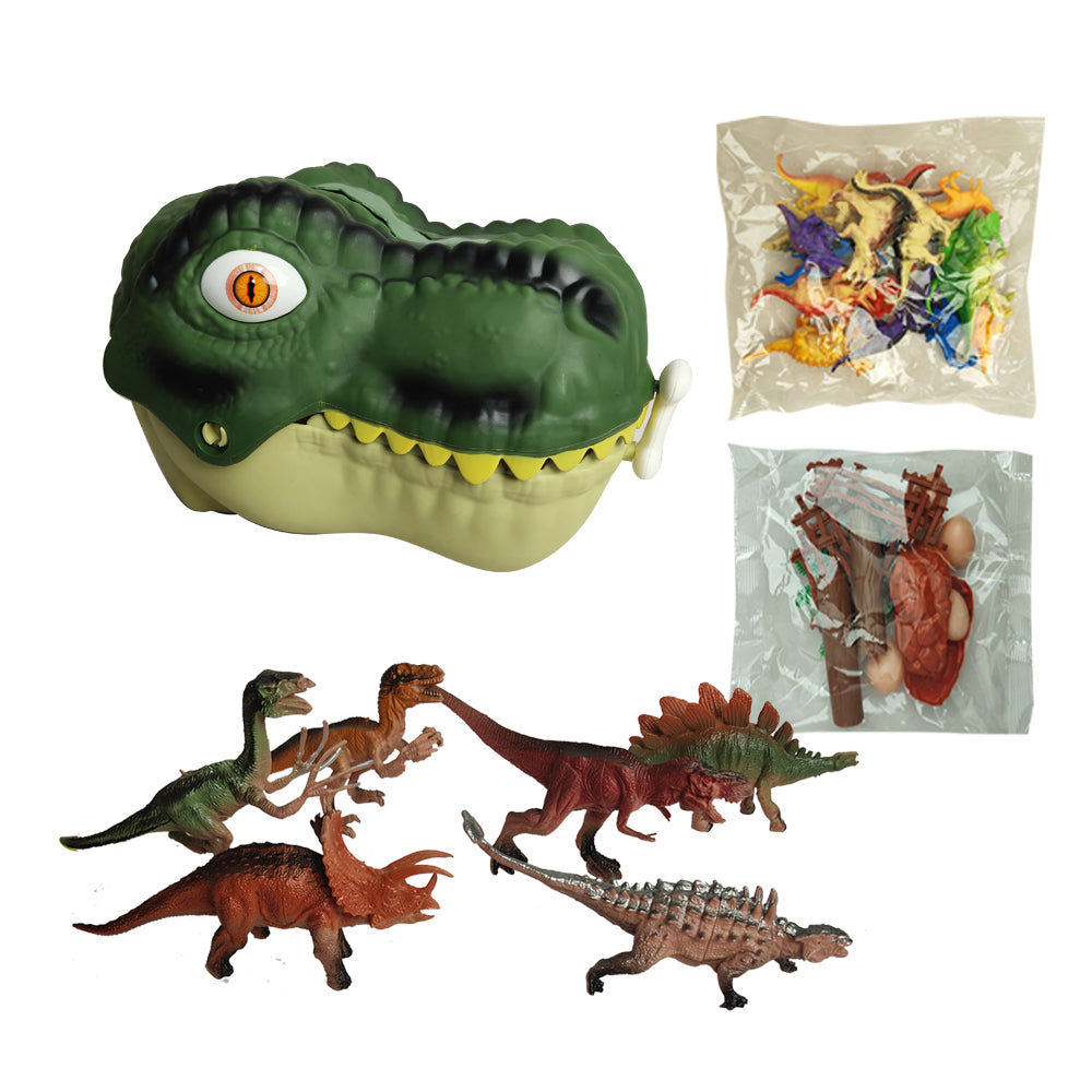 45-Piece Dinosaur Model Toy Set with Dinosaur Head Storage Box