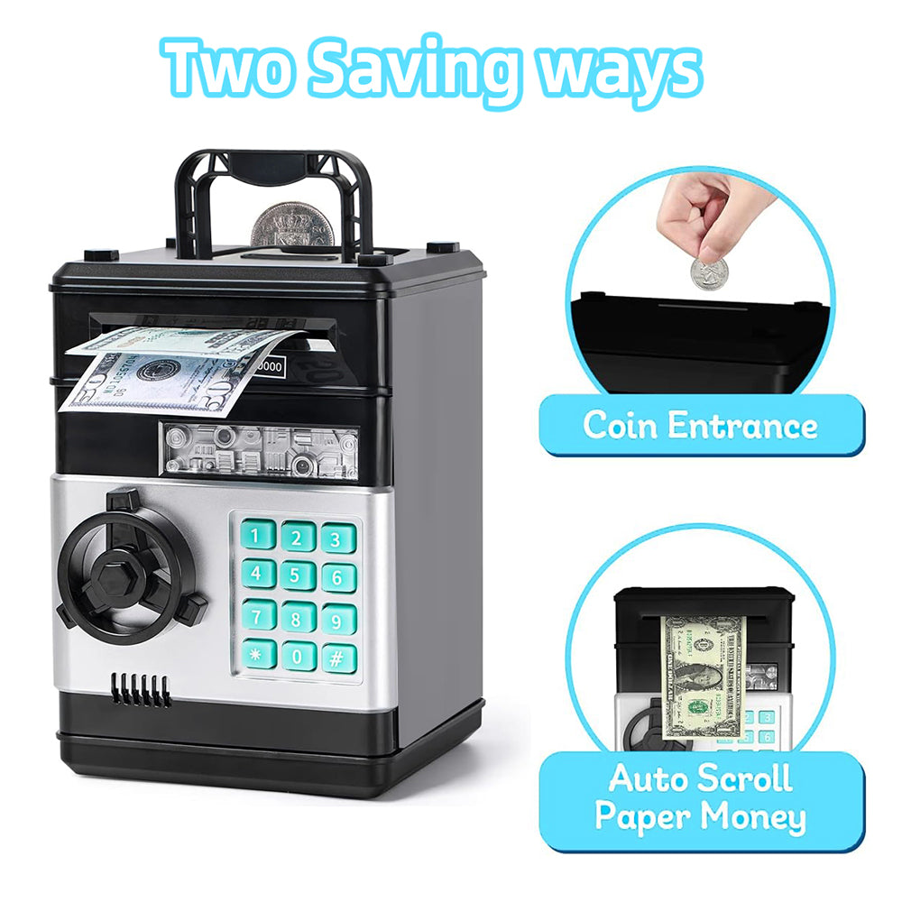 Children Black Piggy Bank Toy Portable Coin Money Box