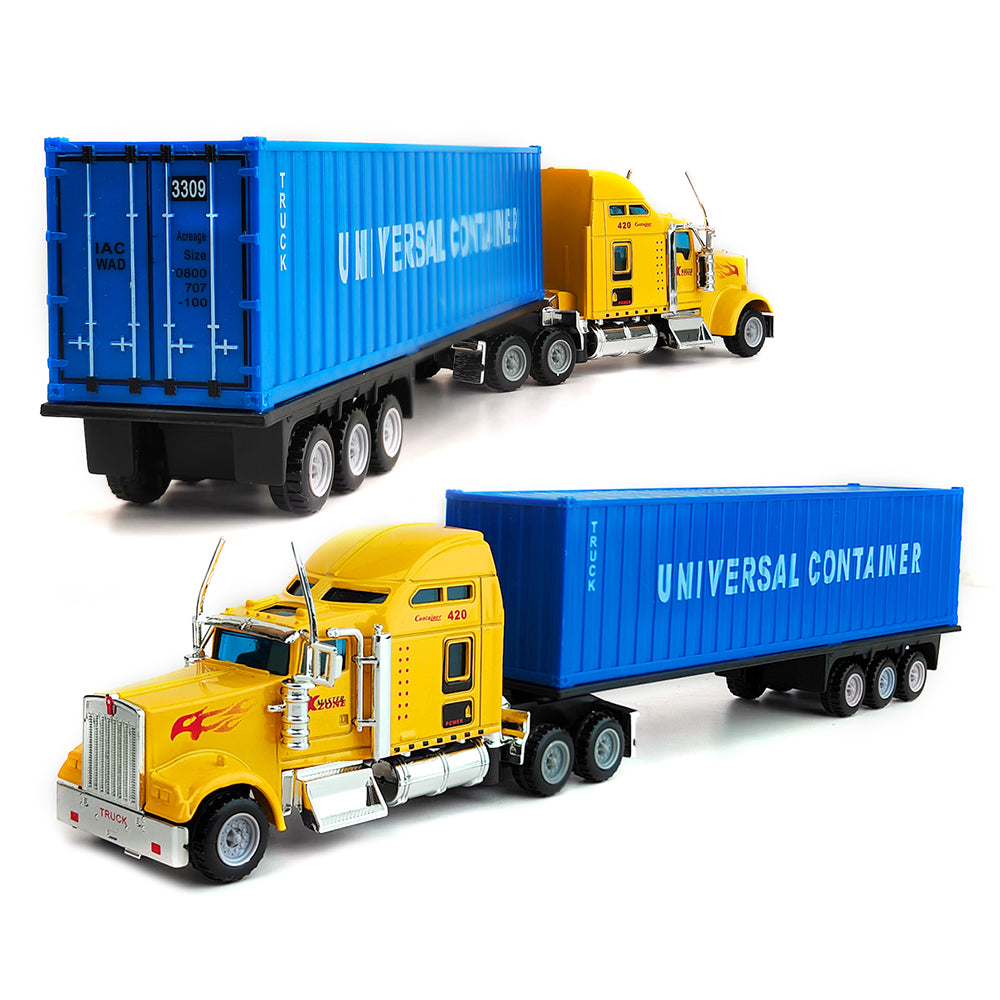 Aluminum Alloy + Plastic Simulation Container Truck Children Engineering Vehicle Toy