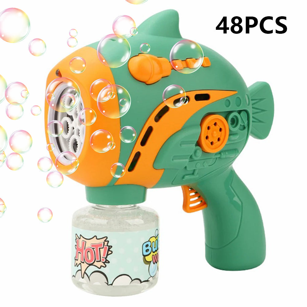 A208 48Pcs / Carton Kids Fish Shape Lighting Music Electric Bubble Machine Toy (without Battery)
