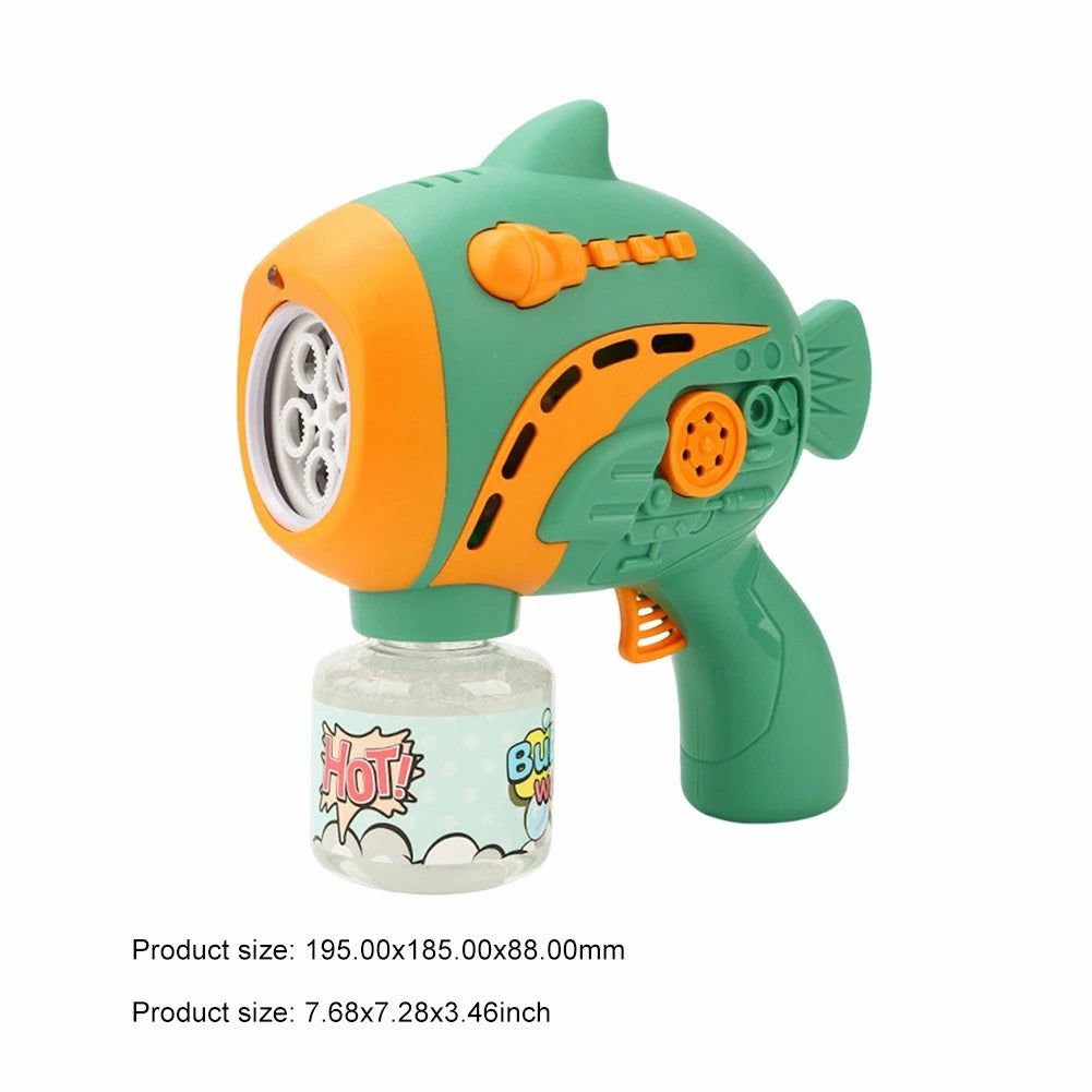A208 48Pcs / Carton Kids Fish Shape Lighting Music Electric Bubble Machine Toy (without Battery)