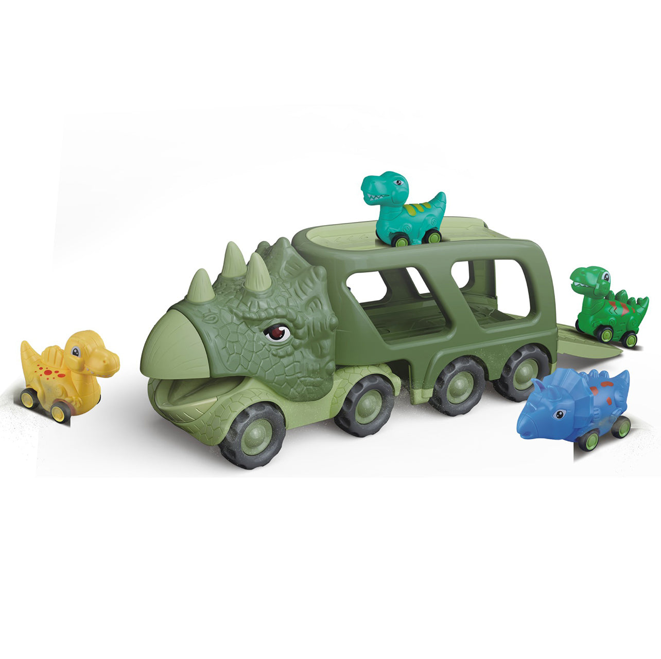 Sound Light Design Kids Dinosaur Shape Car Toys Set Vehicle Playset Push to Slide