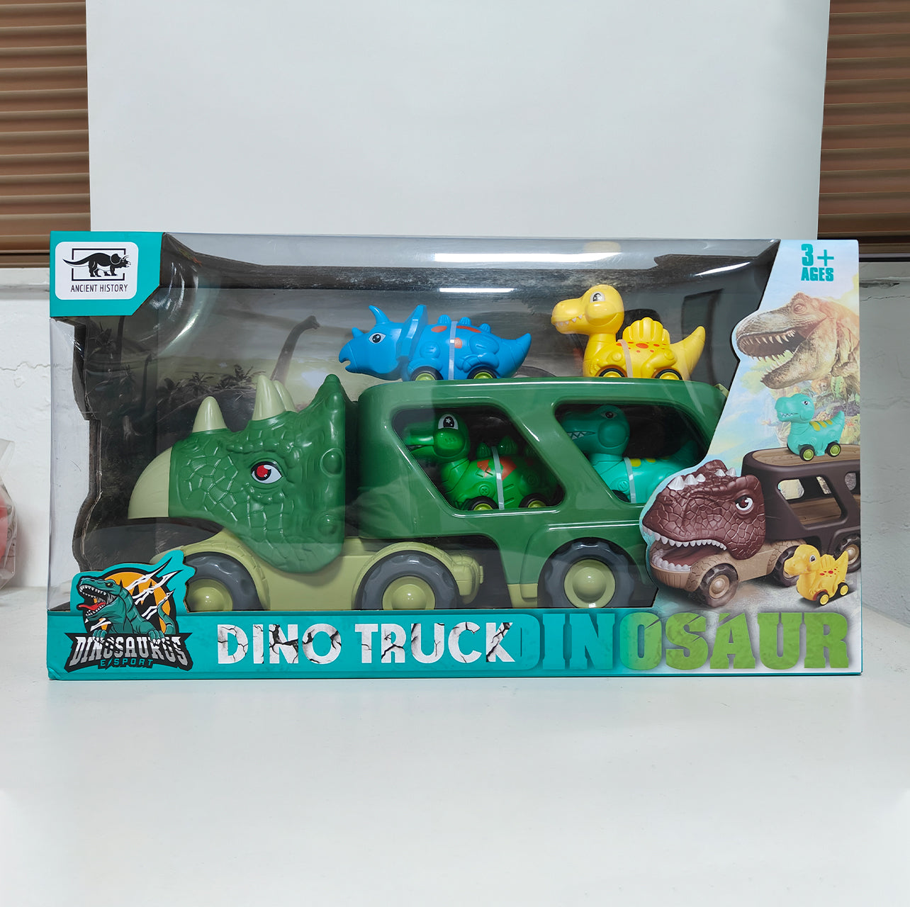 Sound Light Design Kids Dinosaur Shape Car Toys Set Vehicle Playset Push to Slide