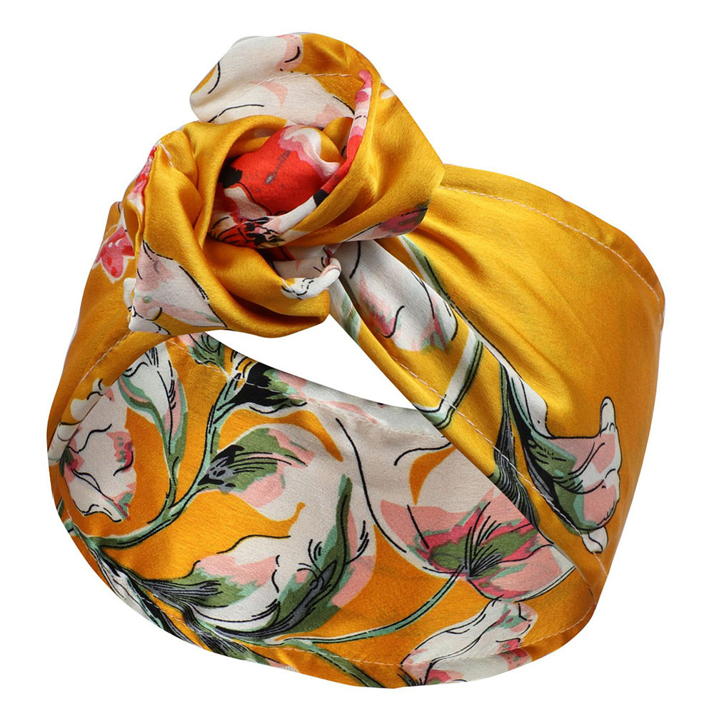 FD066 Wire Headband Adjustable Pattern Print Wired Hair Tie Head Scarf