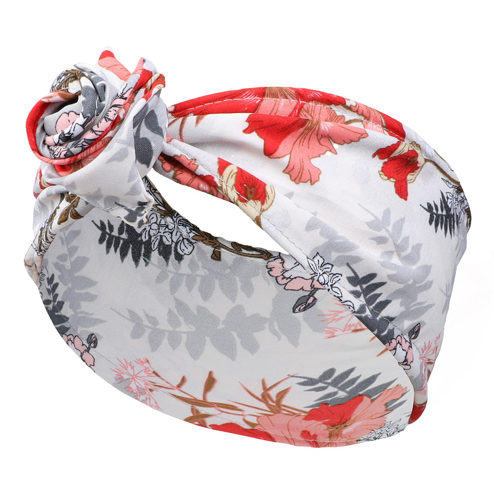 FD066 Wire Headband Adjustable Pattern Print Wired Hair Tie Head Scarf