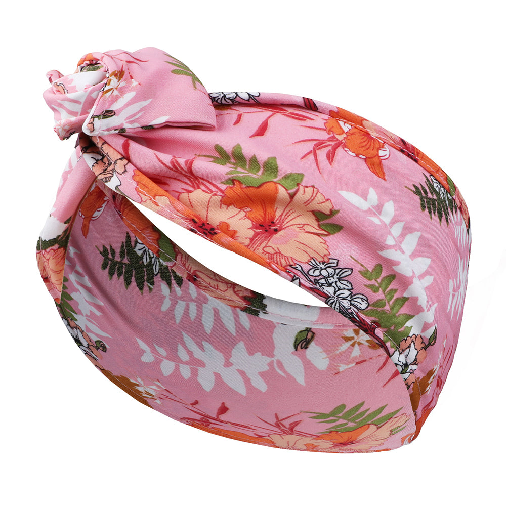 FD066 Wire Headband Adjustable Pattern Print Wired Hair Tie Head Scarf