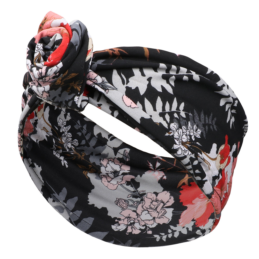 FD066 Wire Headband Adjustable Pattern Print Wired Hair Tie Head Scarf