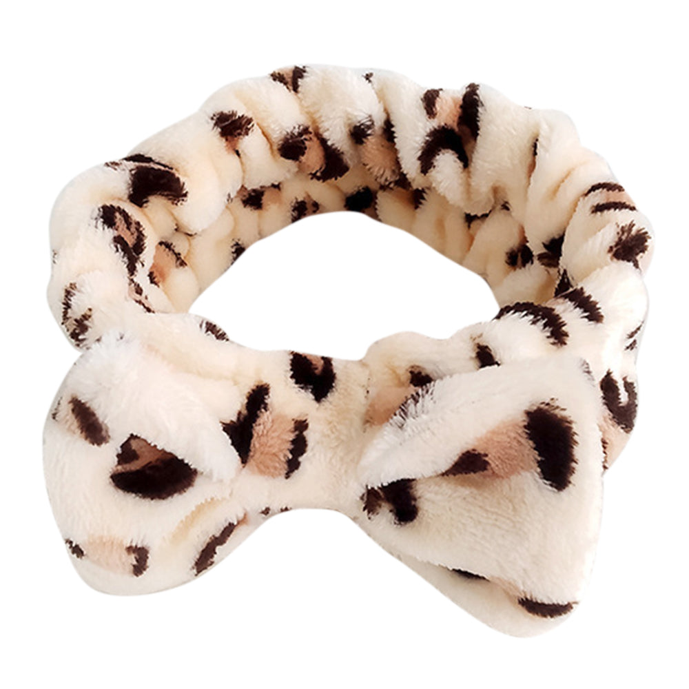SFD001 Coral Fleece Women Sports Headband Cute Bowknot Face Washing Hairband