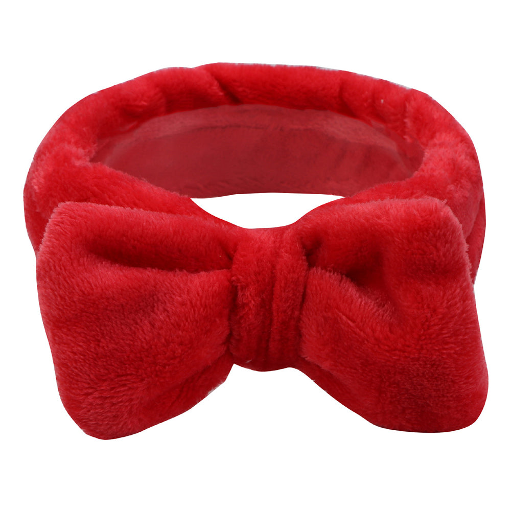 SFD001 Coral Fleece Women Sports Headband Cute Bowknot Face Washing Hairband