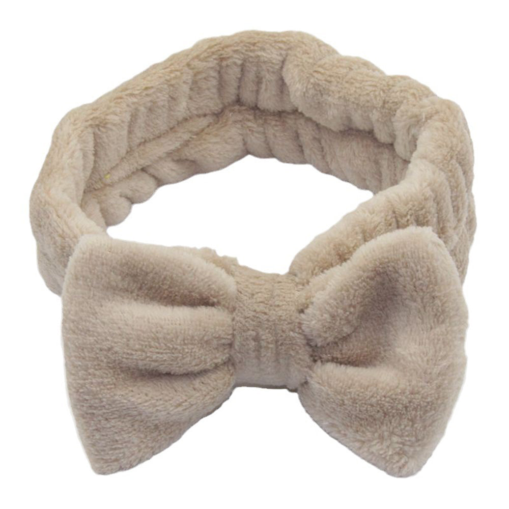 SFD001 Coral Fleece Women Sports Headband Cute Bowknot Face Washing Hairband