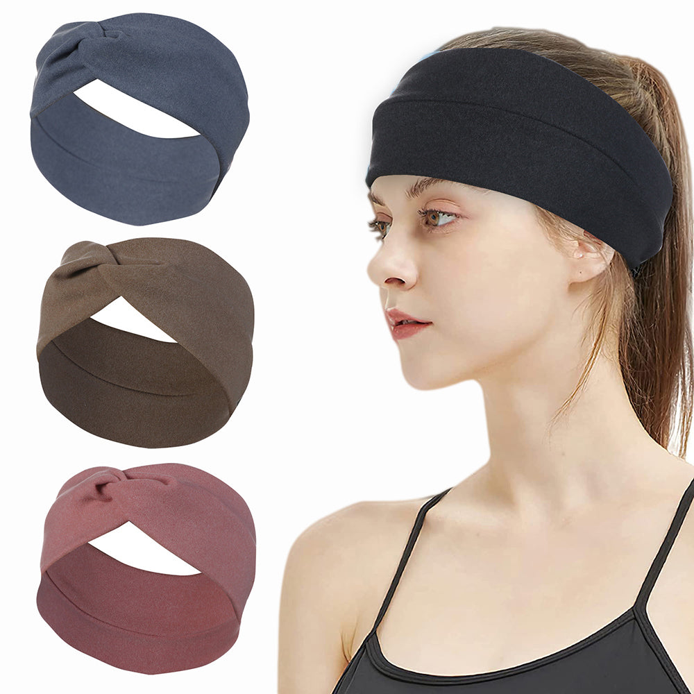FD089 Solid Color Autumn Winter Wide Headband Women Sports Face Washing Hair Band