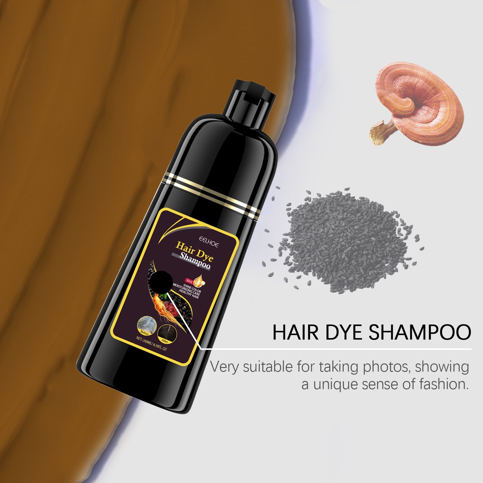 EELHOE Black Hair Care Shampoo Plant Extract Curing DIY Hair Cleansing Herbal Essence Hair Polish Shampoo
