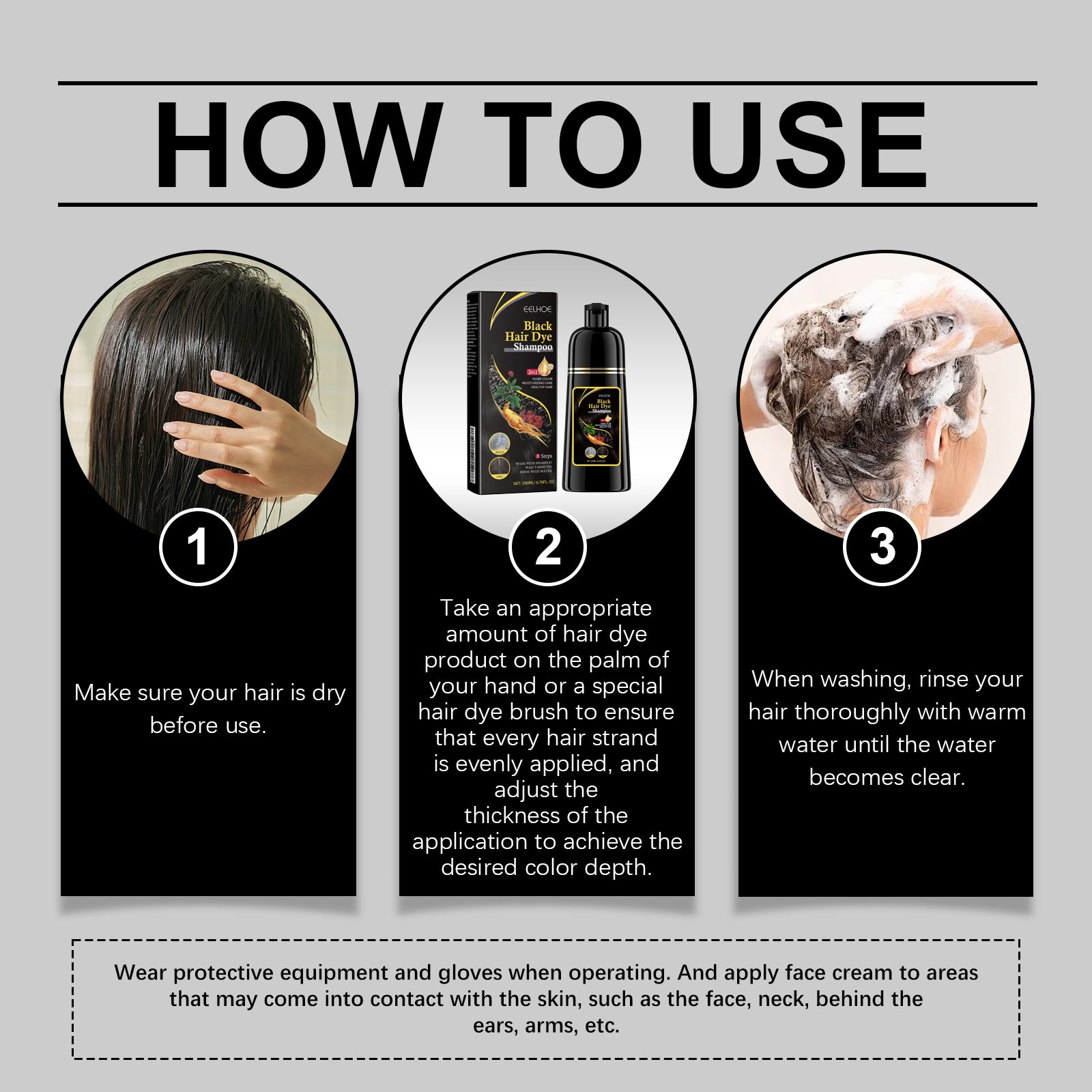 EELHOE Black Hair Care Shampoo Plant Extract Curing DIY Hair Cleansing Herbal Essence Hair Polish Shampoo