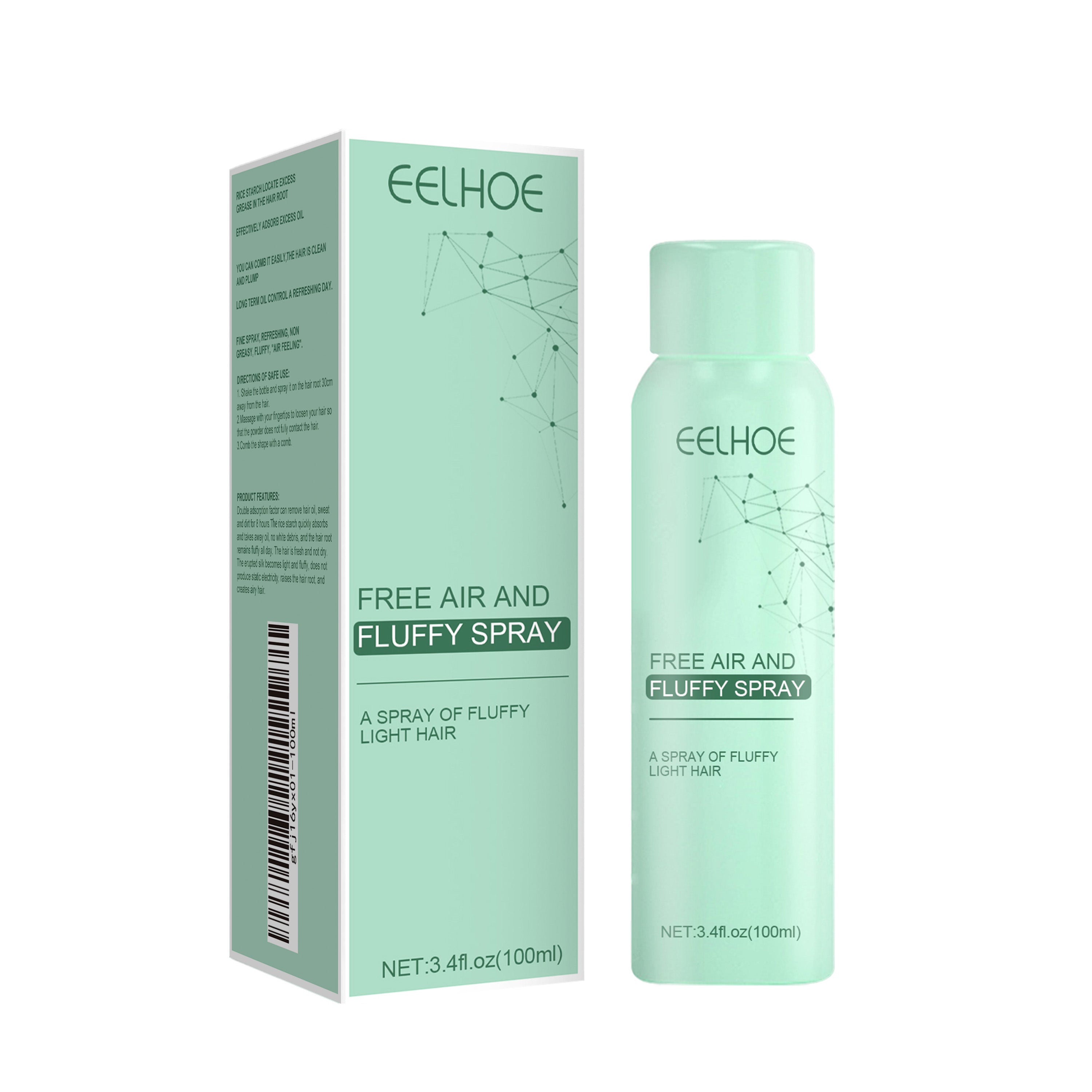 EELHOE Free Dry Hair Spray Air Fluffy Degreating Dry Free Hair