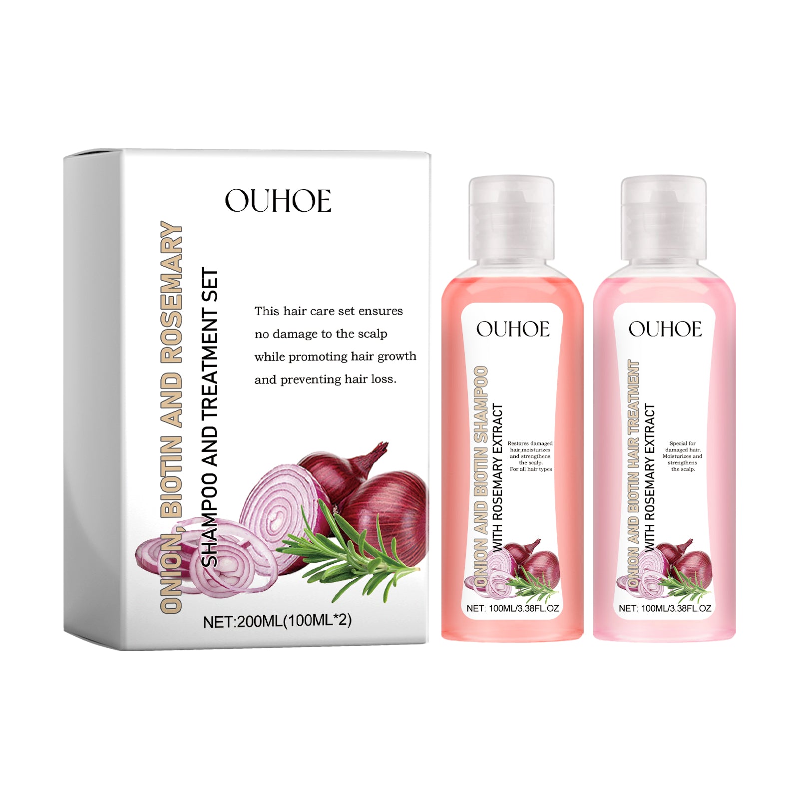 OUHOE Onion Biotin Rosemary Shampoo suit Nourishes Hair Root Scalp Dense Hair Shiny Thick Hair
