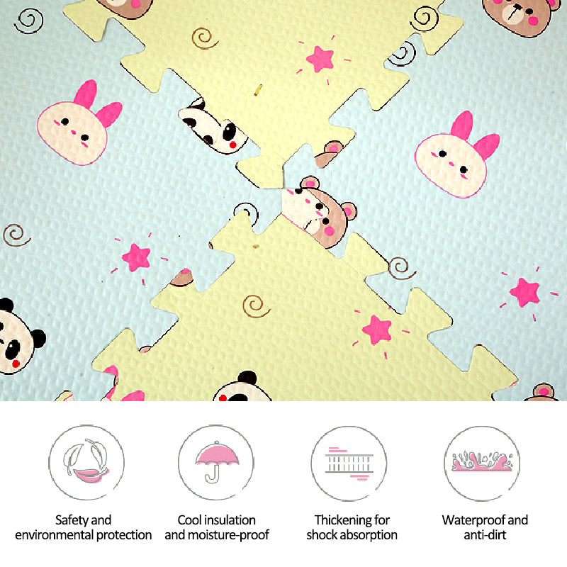 16Pcs 30x30x1.2cm Soft Foam Puzzle Rug Cartoon Animal Children Crawling Mat Non-slip EVA Gym Floor Mat