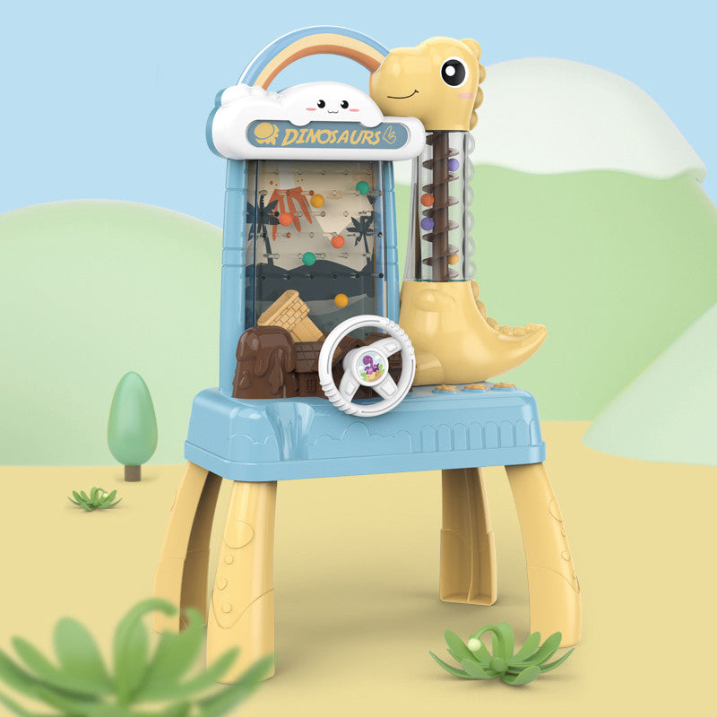 Electric Catch Ball Machine Kids Toy Cartoon Dinosaur Pinball Machine with Light and Music