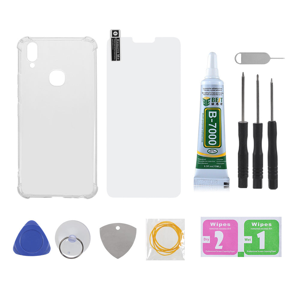 For OPPO A37 Black LCD Screen and Digitizer Assembly Repairing Tools TPU Phone Case Screen Tempered Film