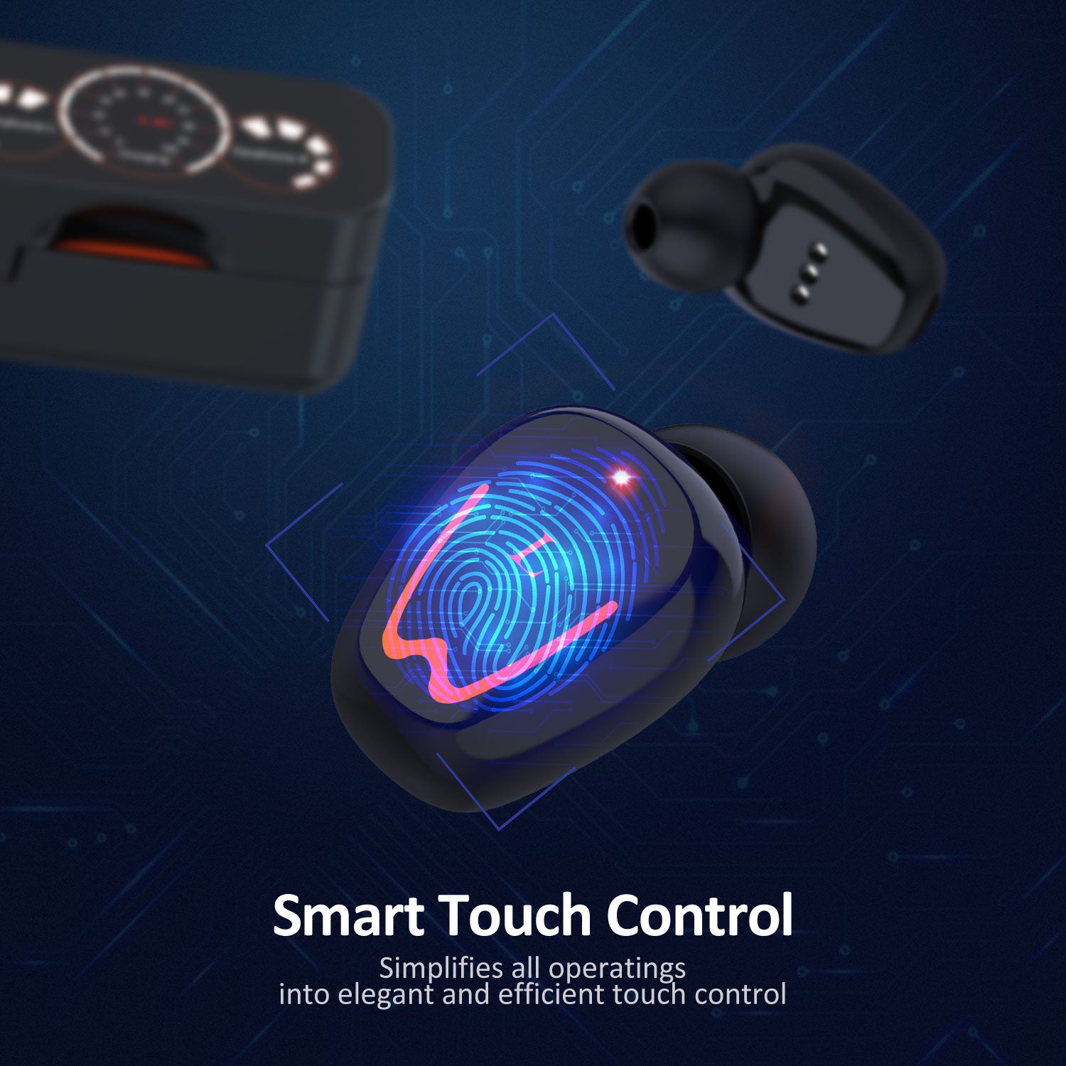 TWS Touch Control Rotating Open Noise Reduction Wireless Bluetooth Headset with Charging Bin
