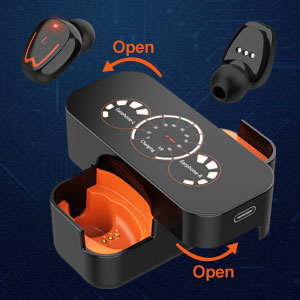 TWS Touch Control Rotating Open Noise Reduction Wireless Bluetooth Headset with Charging Bin