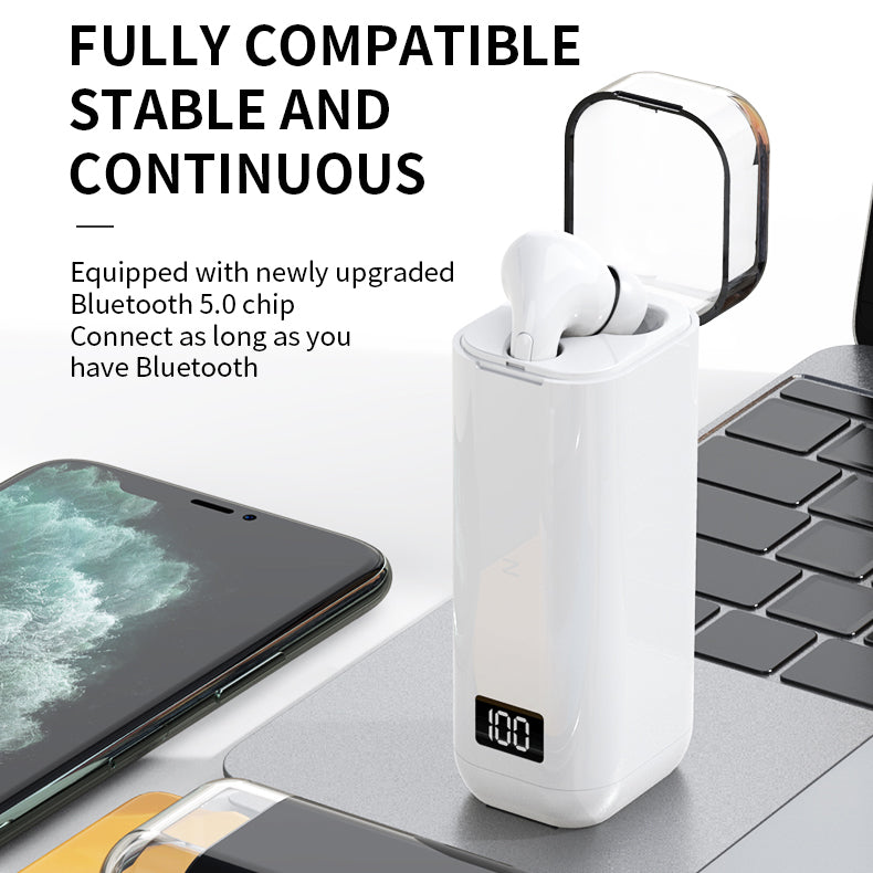 M-A8 Single Ear Bluetooth Headset In Ear Music Wireless Earbuds Sports Invisible Earphone with Charging Case
