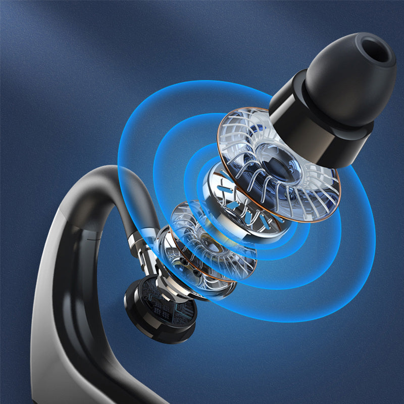 Q20 Wireless Bluetooth Headphones with LED Digital Display Single Ear Hook Earphones
