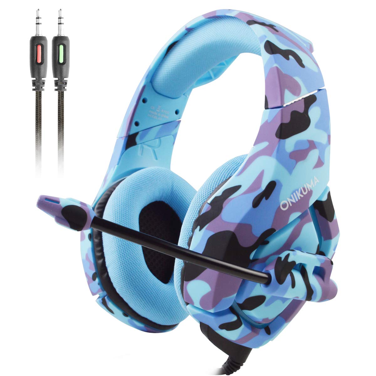 ONIKUMA K1 3.5mm Professional Gaming Headphone Over-ear Headset with Mic LED Light for PS4 XBOX One Laptop PC