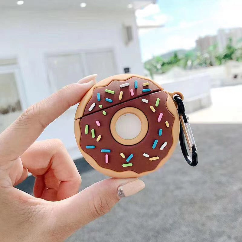 Creative Donuts Shape Silicone Earphones Case for Apple AirPods with Wireless Charging Case (2019) AirPods with Charging Case (2019) (2016)